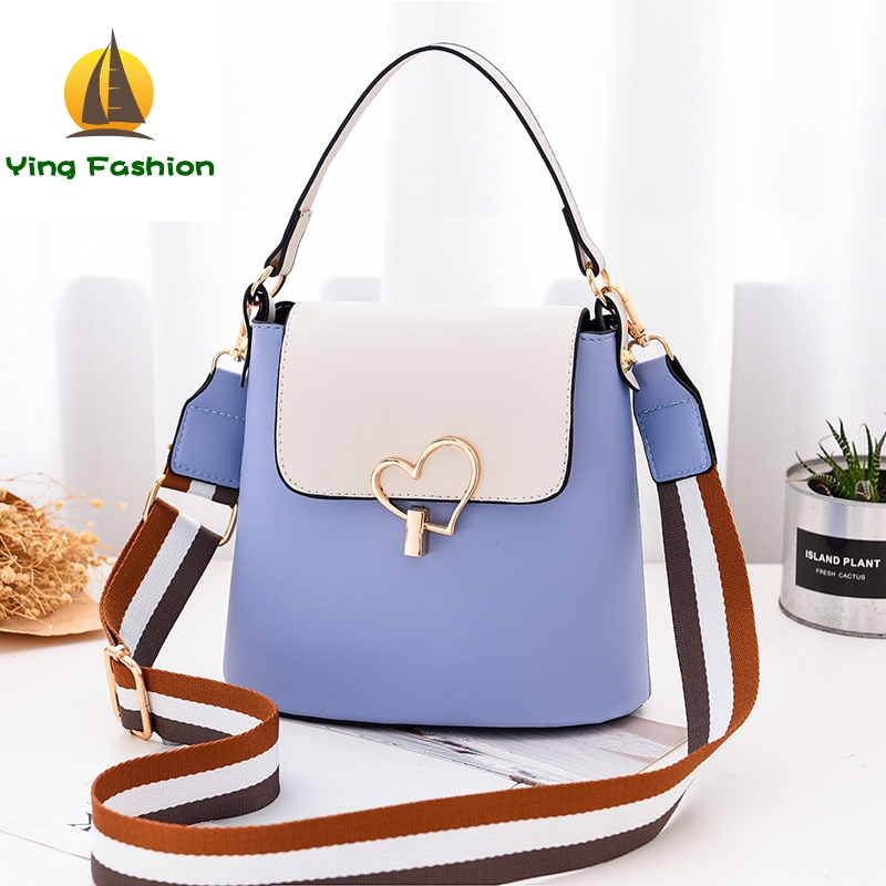 YING FASHION Female Bucket Bag PU Leather Handbag for Girl Teenager Daughter HB8427