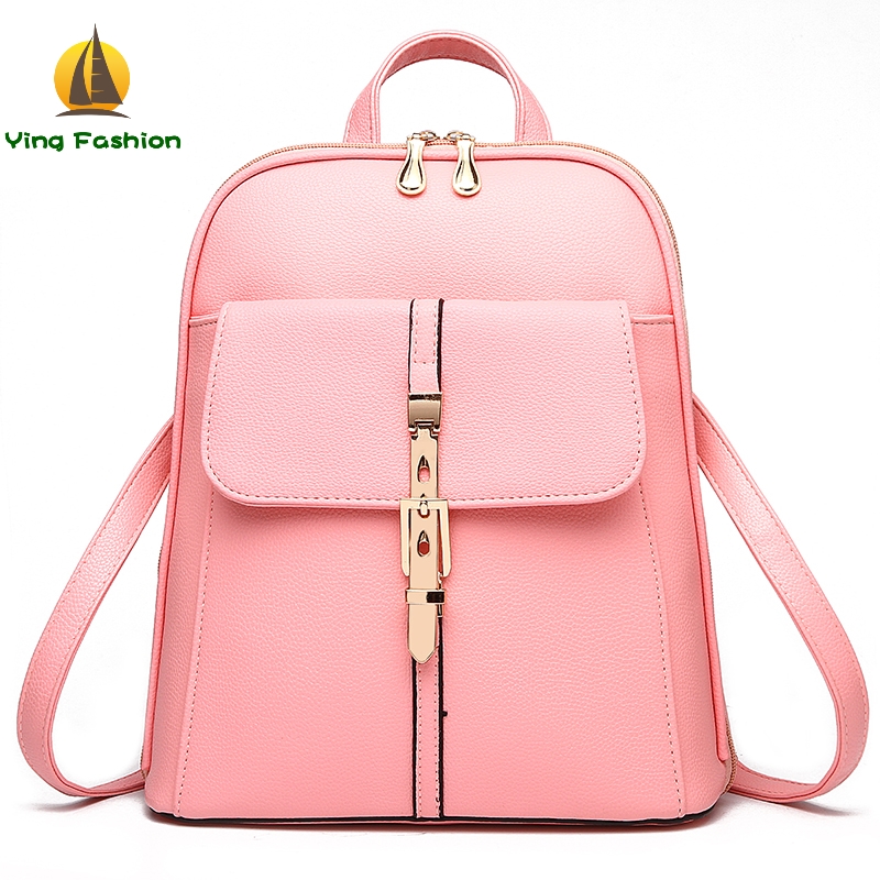 YING FASHION 1PC PU Leather Backpack for Women Schoolbags for Teenager Bookbag DS8856
