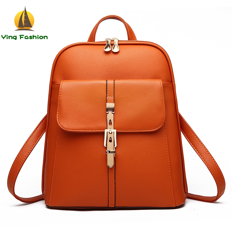 YING FASHION 1PC PU Leather Backpack for Women Schoolbags for Teenager Bookbag DS8856