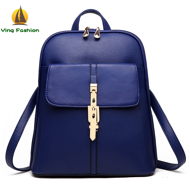 YING FASHION 1PC PU Leather Backpack for Women Schoolbags for Teenager Bookbag DS8856