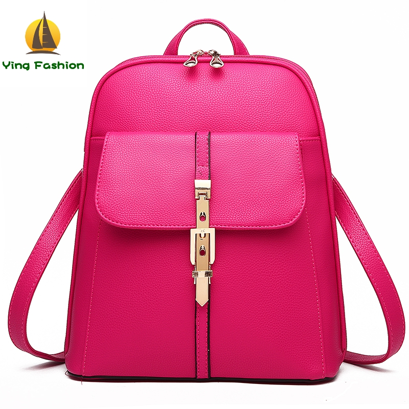YING FASHION 1PC PU Leather Backpack for Women Schoolbags for Teenager Bookbag DS8856