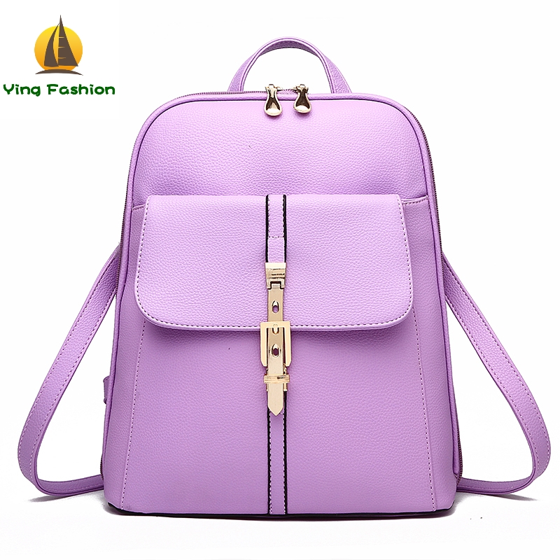 YING FASHION 1PC PU Leather Backpack for Women Schoolbags for Teenager Bookbag DS8856