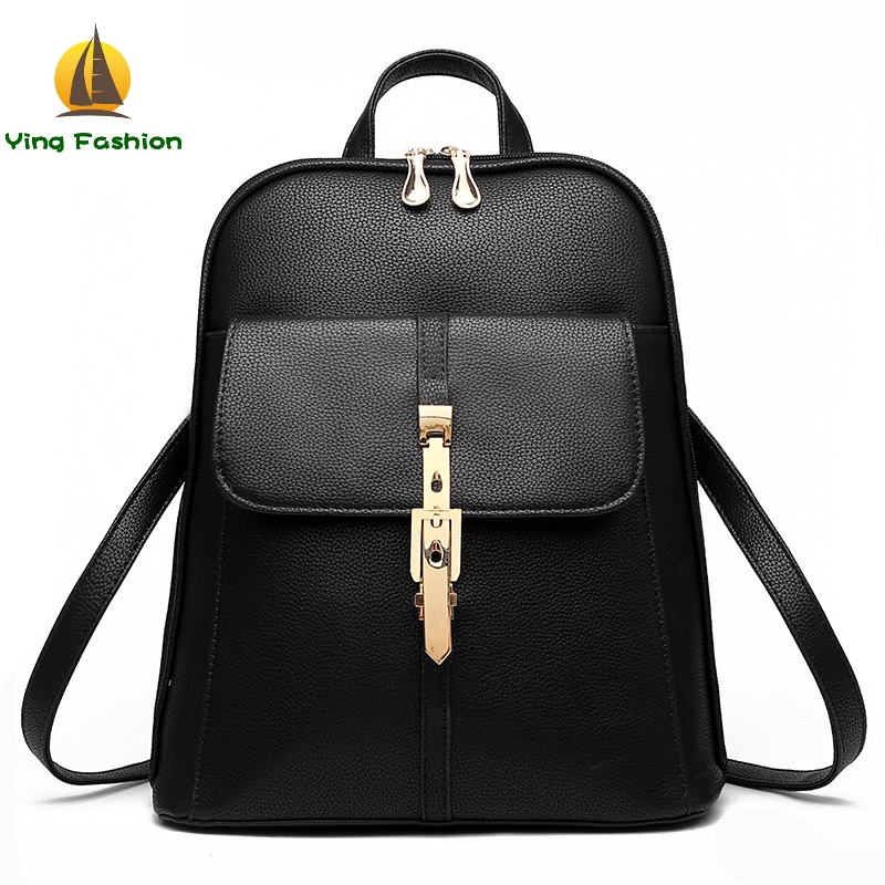 YING FASHION 1PC PU Leather Backpack for Women Schoolbags for Teenager Bookbag DS8856