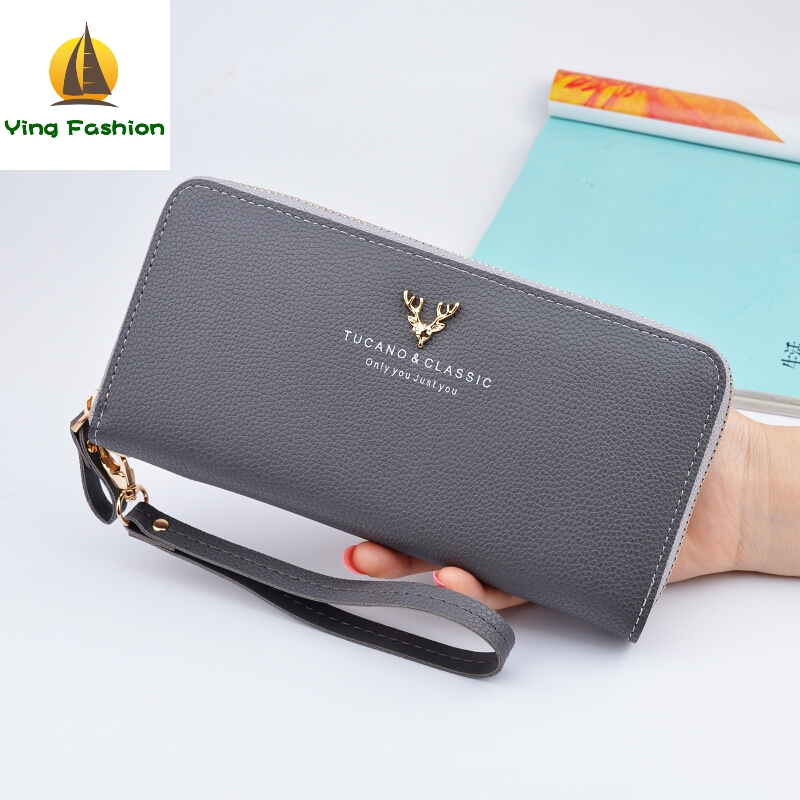 YING FASHION Women Handbag Holder Long Wallet Bank Card Casual Cowhide Wallets for Women WT1003