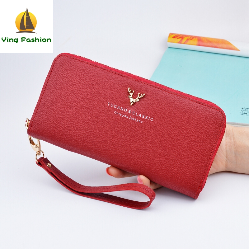 YING FASHION Women Handbag Holder Long Wallet Bank Card Casual Cowhide Wallets for Women WT1003