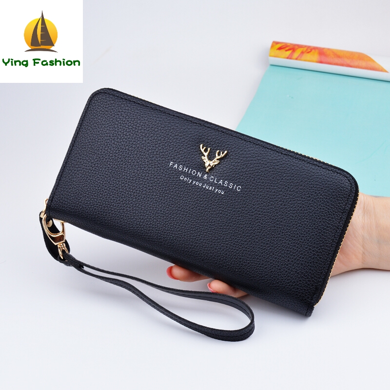 YING FASHION Women Handbag Holder Long Wallet Bank Card Casual Cowhide Wallets for Women WT1003