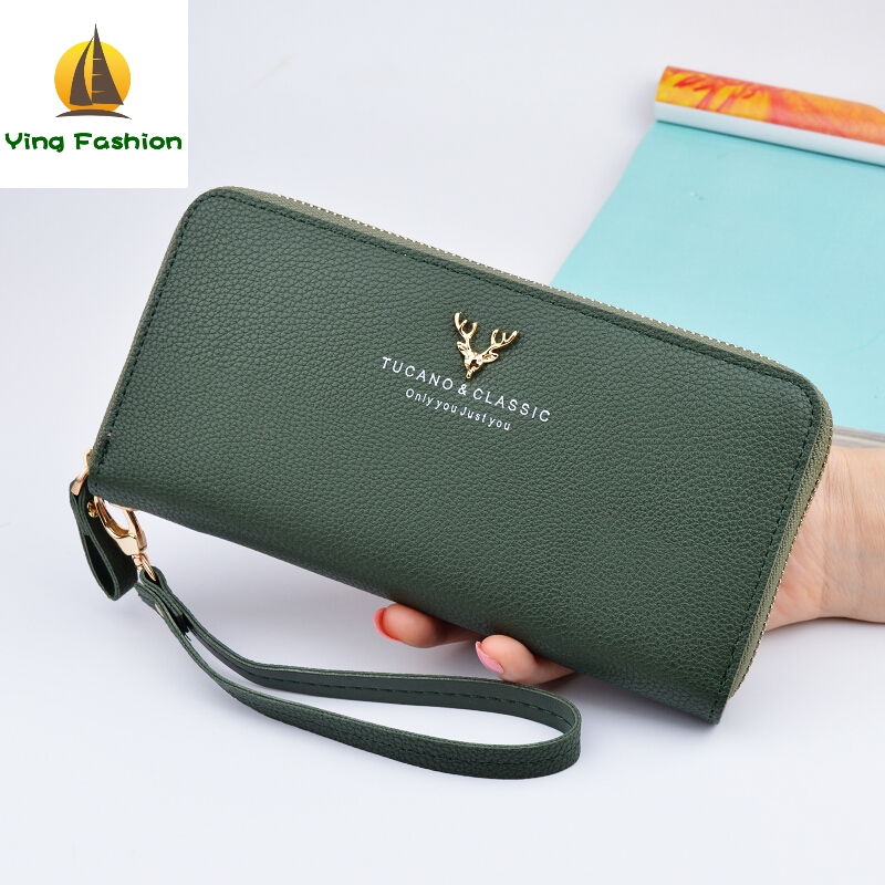 YING FASHION Women Handbag Holder Long Wallet Bank Card Casual Cowhide Wallets for Women WT1003