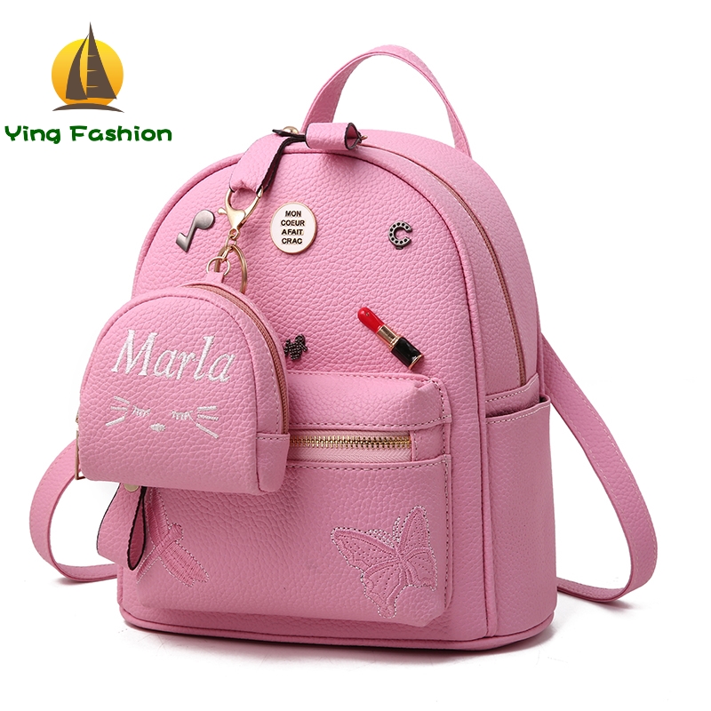 YING FASHION Female Students PU Backpack / Women Ladi Backpack DS8697