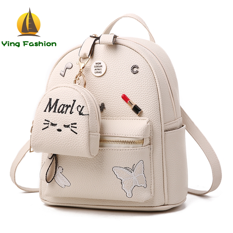 YING FASHION Female Students PU Backpack / Women Ladi Backpack DS8697