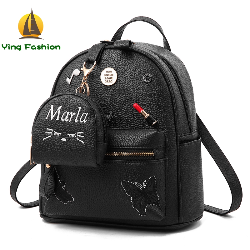 YING FASHION Female Students PU Backpack / Women Ladi Backpack DS8697