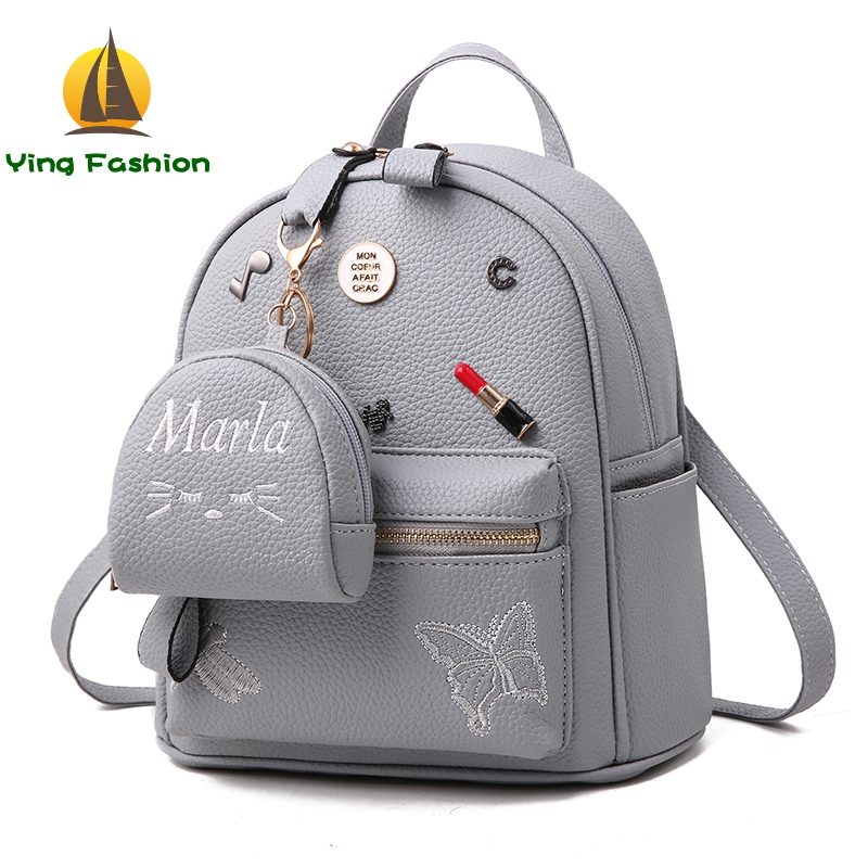 YING FASHION Female Students PU Backpack / Women Ladi Backpack DS8697
