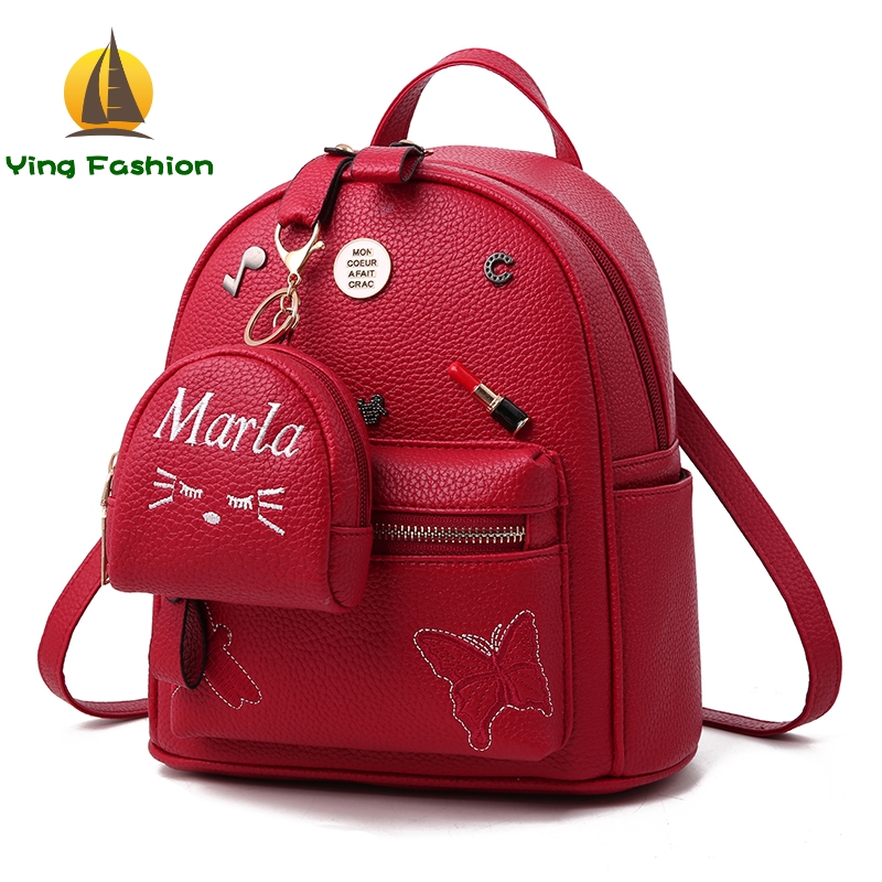 YING FASHION Female Students PU Backpack / Women Ladi Backpack DS8697