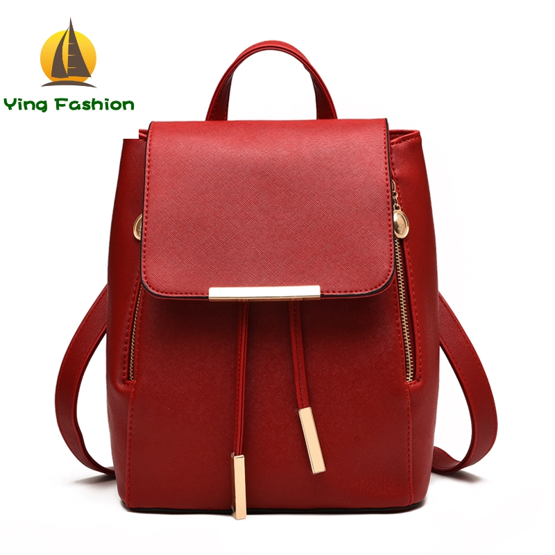 YING FASHION 1PC Set Women Backpack High Quality Youth Leather Backpacks for Teenager School DS8853