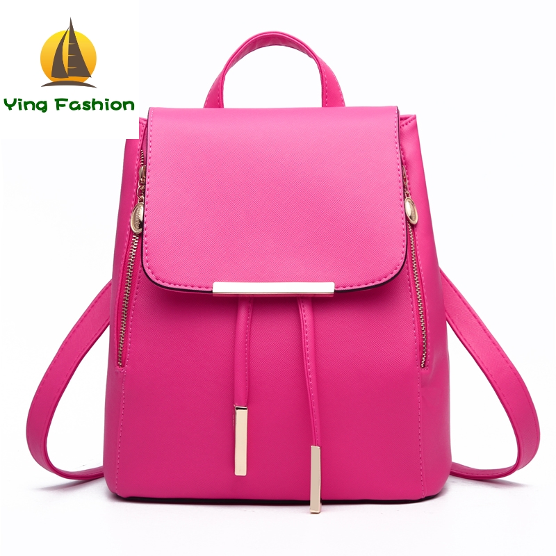 YING FASHION 1PC Set Women Backpack High Quality Youth Leather Backpacks for Teenager School DS8853