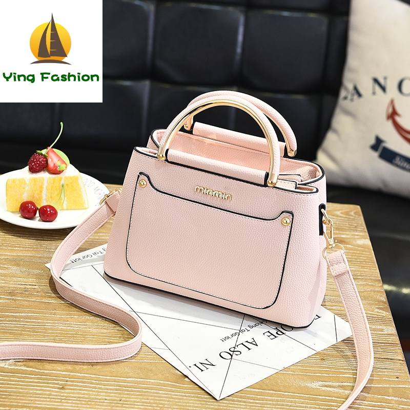 YING FASHION High Quality PU Leather Zipper Handbag Women Famouse Popular with Store Gift HB8628