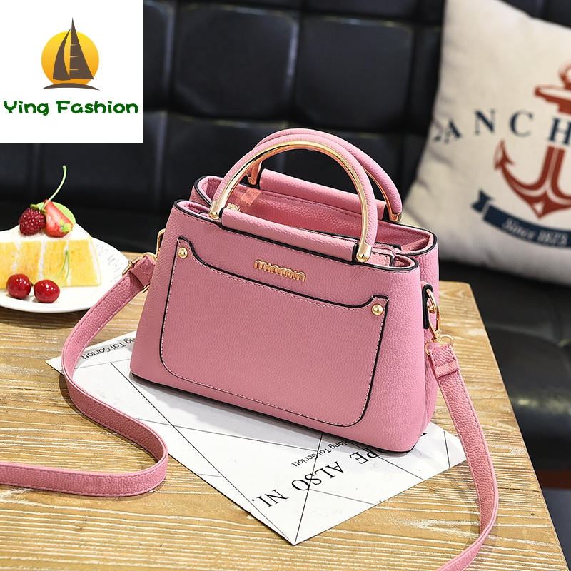 YING FASHION High Quality PU Leather Zipper Handbag Women Famouse Popular with Store Gift HB8628