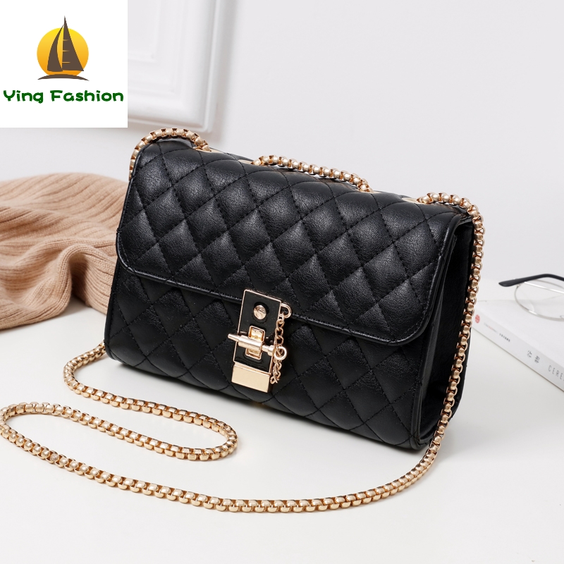 YING FASHION Bags Famous Women Bags with Lock Make Stuff Secure Chain Handbags Women HB8444