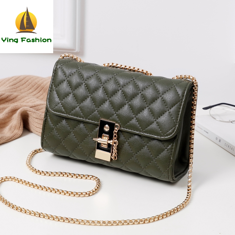YING FASHION Bags Famous Women Bags with Lock Make Stuff Secure Chain Handbags Women HB8444