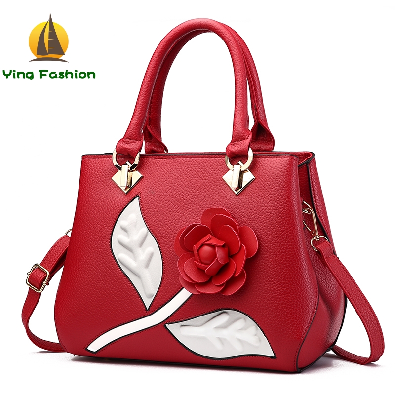 YING FASHION New Female Sweet Ladi Stereotypes Handbags Women Slung Shoulder Bag Flower Bag HB8643