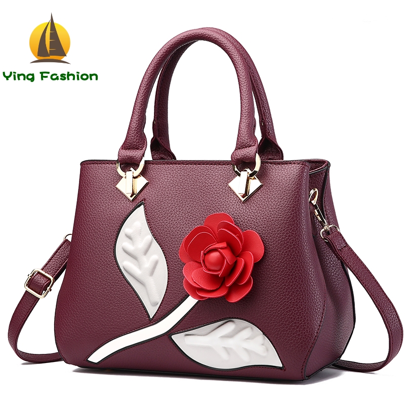 YING FASHION New Female Sweet Ladi Stereotypes Handbags Women Slung Shoulder Bag Flower Bag HB8643