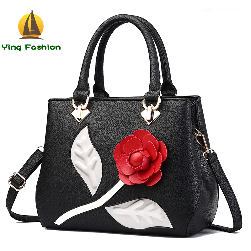 YING FASHION New Female Sweet Ladi Stereotypes Handbags Women Slung Shoulder Bag Flower Bag HB8643