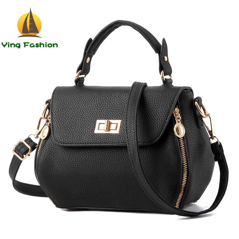 YING FASHION Female Bags 1PC Set Concise Classic Sweet Lady Tote Bag Solid Color Handbags HB8926