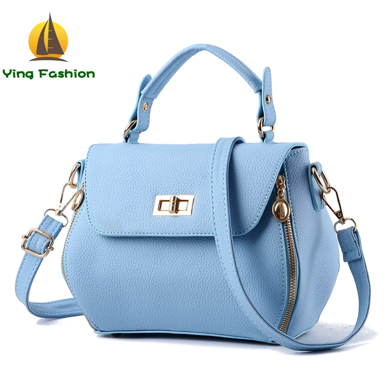YING FASHION Female Bags 1PC Set Concise Classic Sweet Lady Tote Bag Solid Color Handbags HB8926