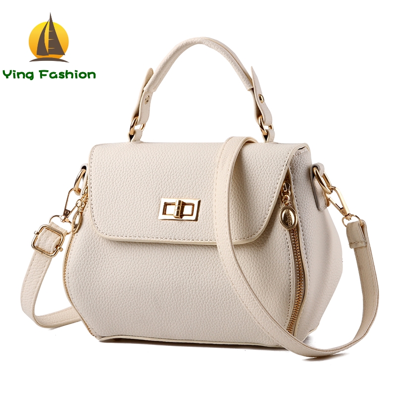 YING FASHION Female Bags 1PC Set Concise Classic Sweet Lady Tote Bag Solid Color Handbags HB8926