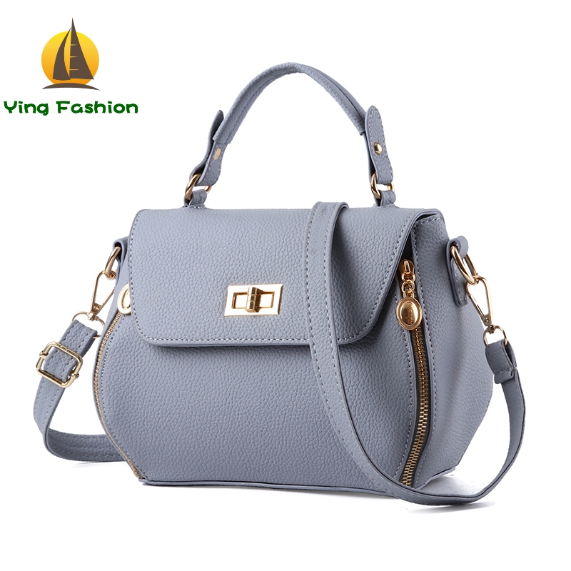 YING FASHION Female Bags 1PC Set Concise Classic Sweet Lady Tote Bag Solid Color Handbags HB8926