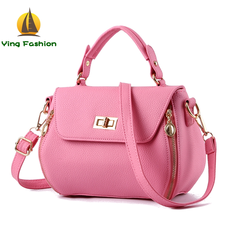 YING FASHION Female Bags 1PC Set Concise Classic Sweet Lady Tote Bag Solid Color Handbags HB8926