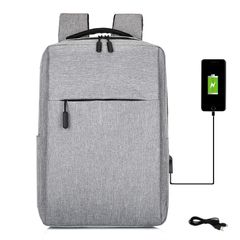 School Bag Backpack for Men Women School Bag Bookbag USB Laptop Bag Notebook Bag Travel Bag Anti-Theft Leisure Nylon Cloth Bags gray large