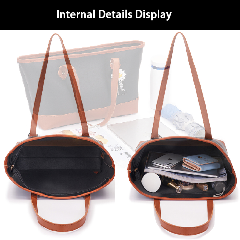 4Pcs/Sets Women Bags Handbag For Lady Tote Bags Retro Elegant Large Capacity Shoulder Bag Big Discount