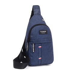 Men Bags For Men Chest Bag School Bag Messenger Bag Travel With Headphone Hole Sports Bag Blue