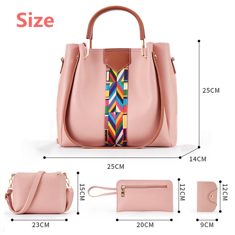 4 Sets/PCS Bags Handbags For Ladies Women Bags Lady Bags Purse Clutch Shoulder Bags Lady Purse Wallet