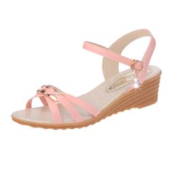 Ladies Shoes Women Shoes Sandals Heels Wedges Middle Heels Rubber Shoes Date Shoes Elegant Shoes Cute Shoes Pink 38