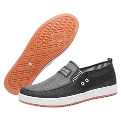 Shoes Men Shoes Loafers Casual Shoes Rubber Shoes Slip-Ons Shoes Tendon Sole Canvas Loafers Classic Shoes Black 40