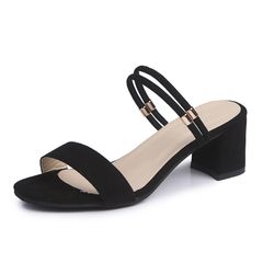 Shoes Women Shoes Heels Sandals Mid Heels Black 38