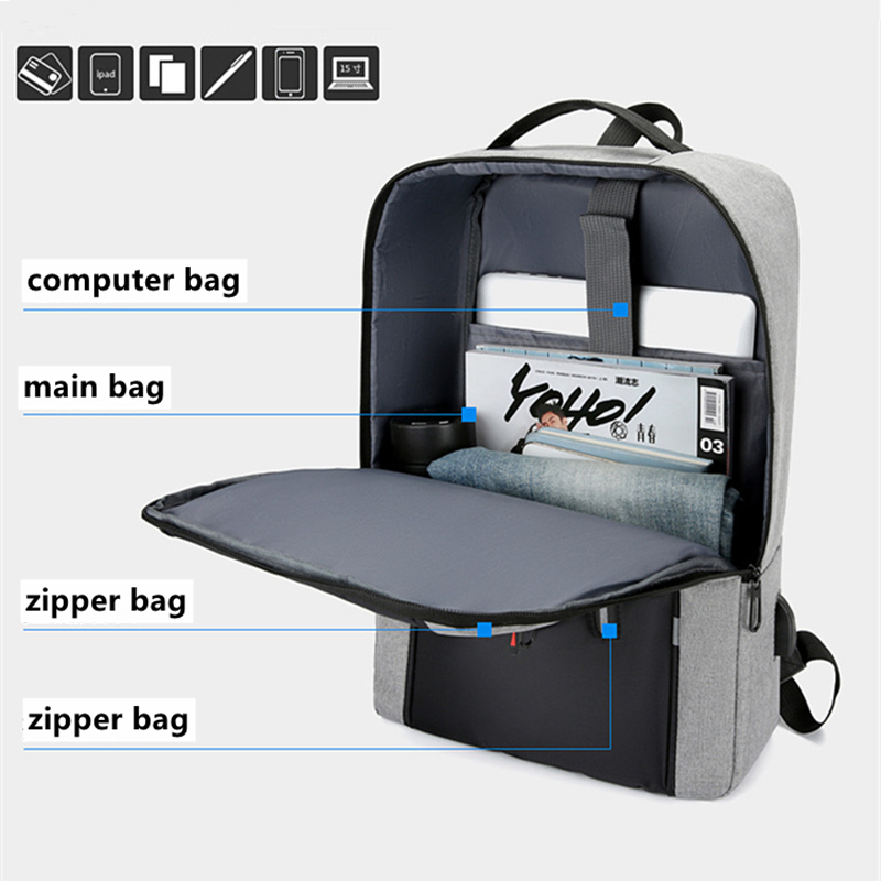 Backpacks for Men Women Bags School Bags Bookbags USB Laptop Bag Notebook Bag Travel Bag Anti-Theft Leisure Nylon Cloth Bags