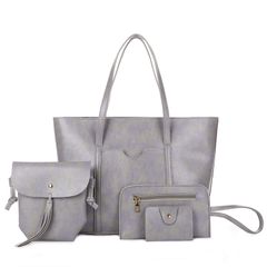 4 PCS/Serts Bags Women Handbags For Women Bags Ladies Bags Crossbody Bags Shoulder Bags Purse Wallet Classic Elegant On Sale Discount Gray as the picture