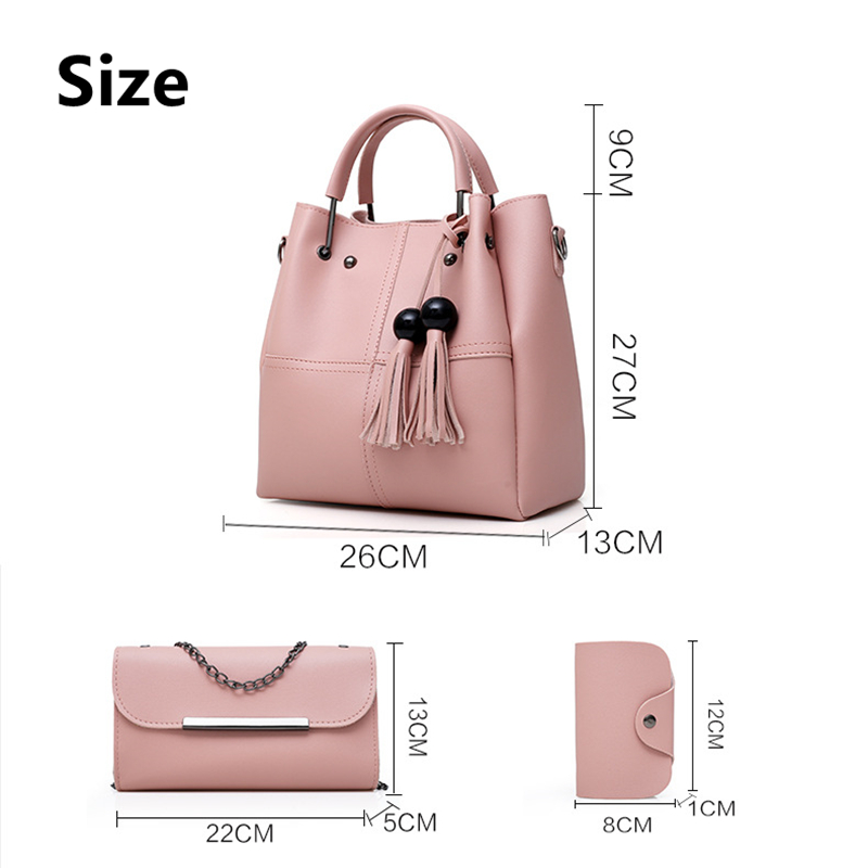 3 PCS Handbags Women Bags Ladies Bags Shoulder Bags Sling Bags Purse Tote Bags Classic On Sale Discount