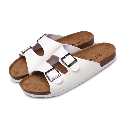 MiniQ Unisex Fashion PU Leather Comfortable Cork Slipper Roman Sandals Beach Home Casual Shoes