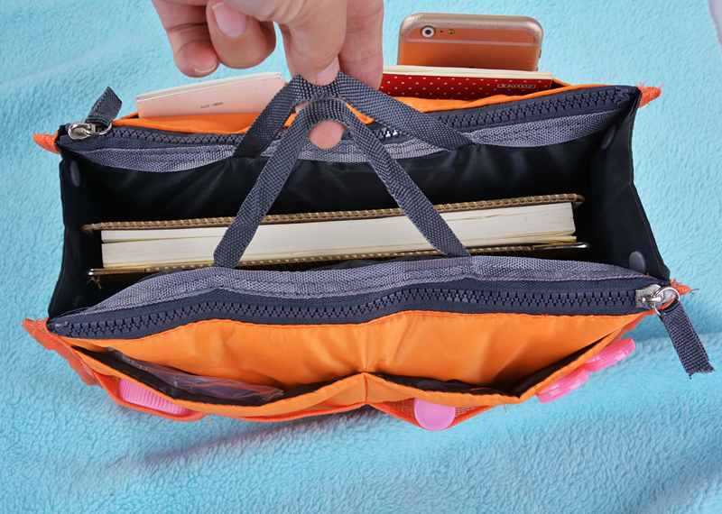 Organizer Insert Bag Nylon Travel Insert Handbag Purse Large Capacity Makeup Bathroom Cosmetic Bag