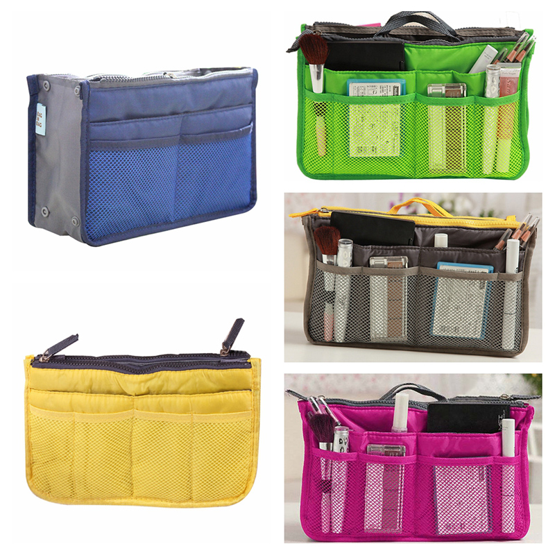 Organizer Insert Bag Nylon Travel Insert Handbag Purse Large Capacity Makeup Bathroom Cosmetic Bag