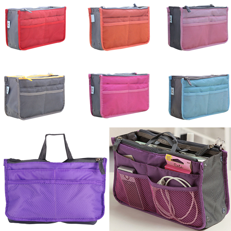Organizer Insert Bag Nylon Travel Insert Handbag Purse Large Capacity Makeup Bathroom Cosmetic Bag