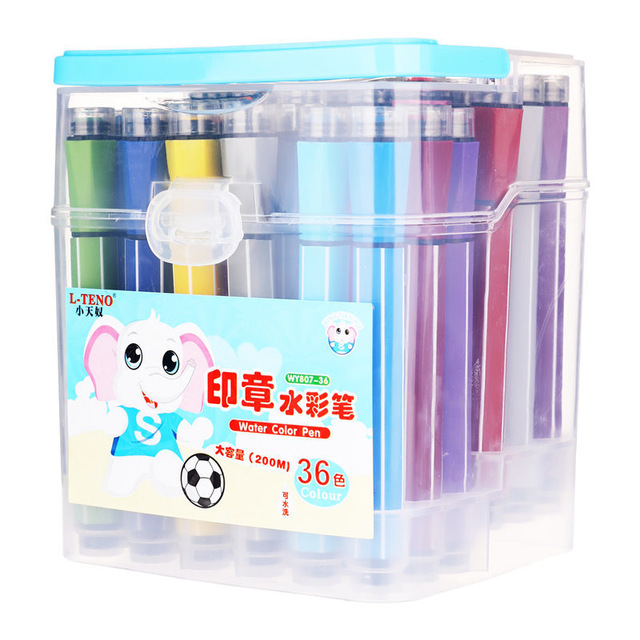12/18/24/36 Colors Marker Pens Watercolor Seal Brush Pen Drawing Art Supplies Stationery Kids Gifts