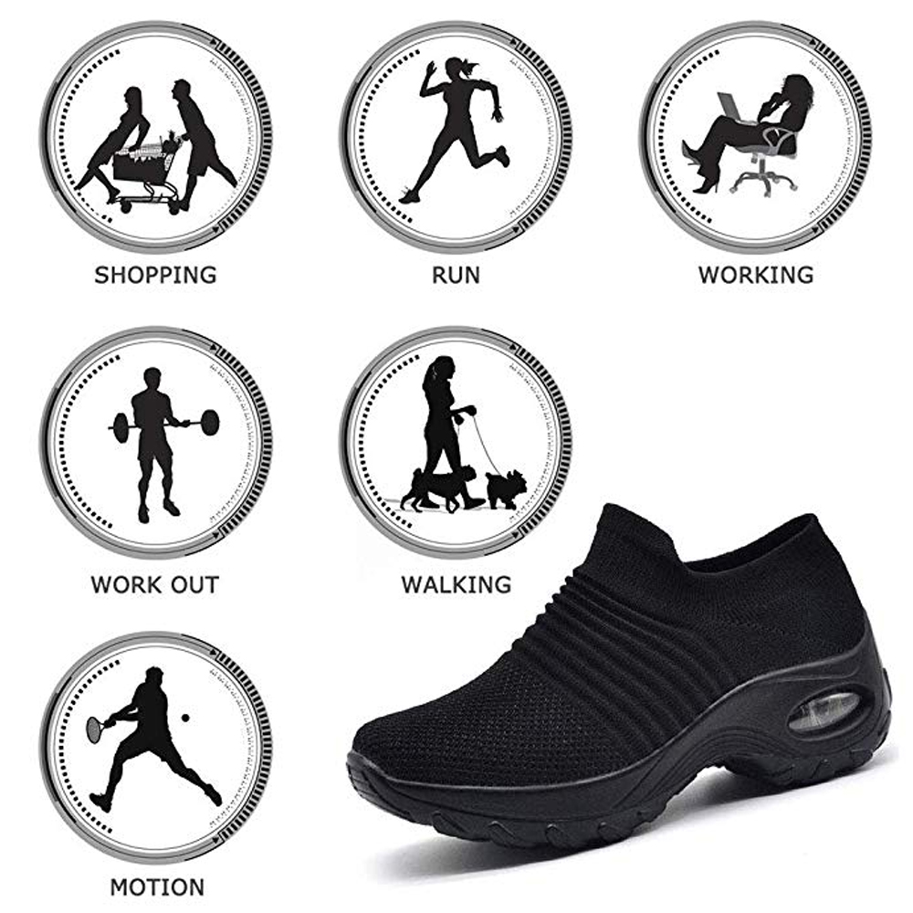 MINIQ Women Sport Running Shoes Air Cushion Breathable Soft Athletics Jogging Sport Slip-on Sneakers