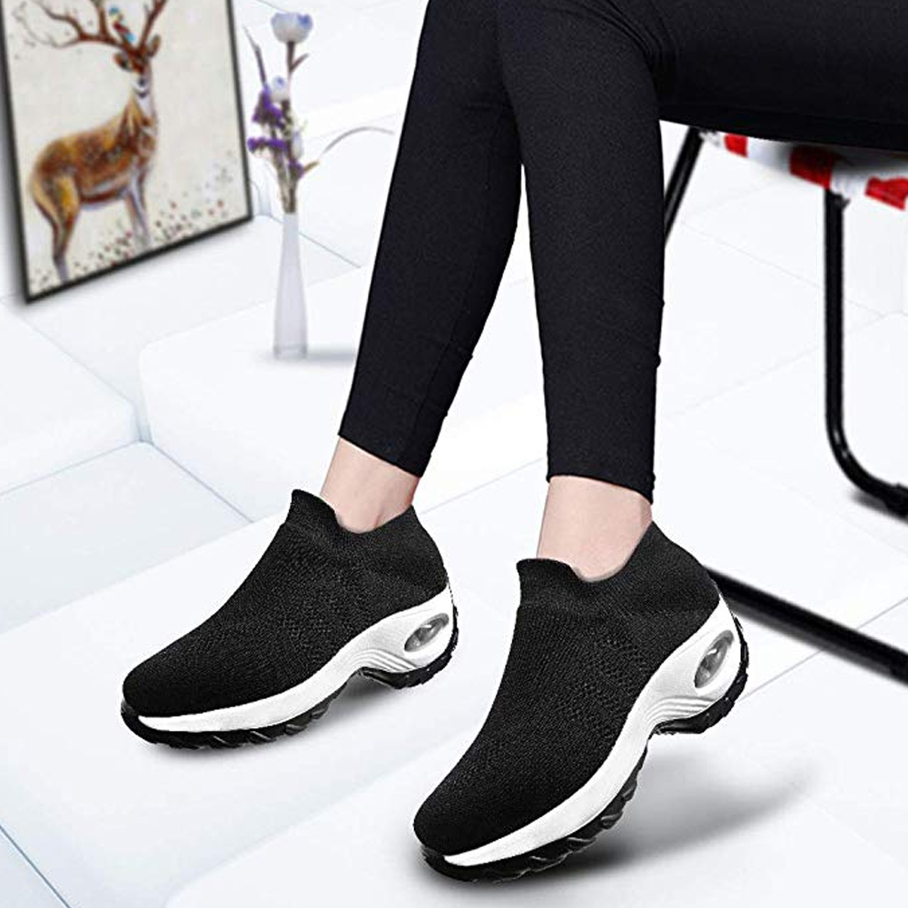 MINIQ Women Sport Running Shoes Air Cushion Breathable Soft Athletics Jogging Sport Slip-on Sneakers