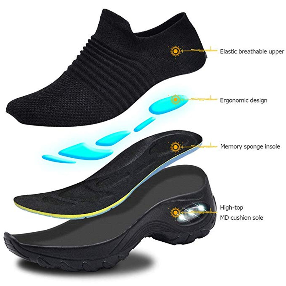 MINIQ Women Sport Running Shoes Air Cushion Breathable Soft Athletics Jogging Sport Slip-on Sneakers