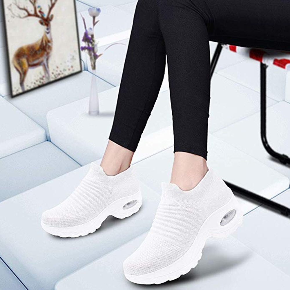 MINIQ Women Sport Running Shoes Air Cushion Breathable Soft Athletics Jogging Sport Slip-on Sneakers