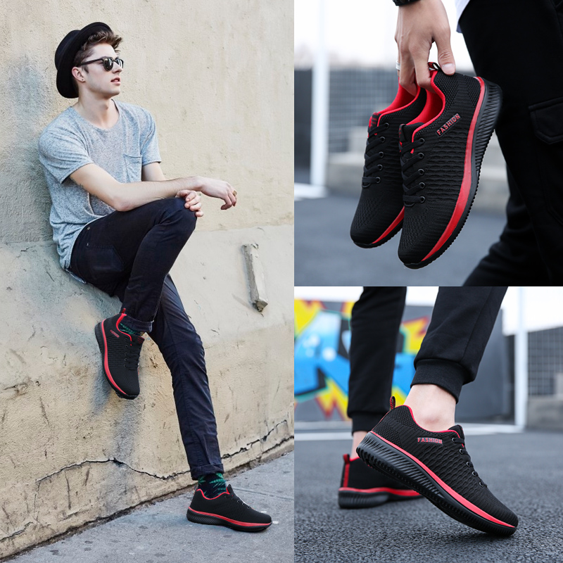 Men Fashion Casual Shoes Lace Up Sneaker Lightweight Running Shoes Plus Size